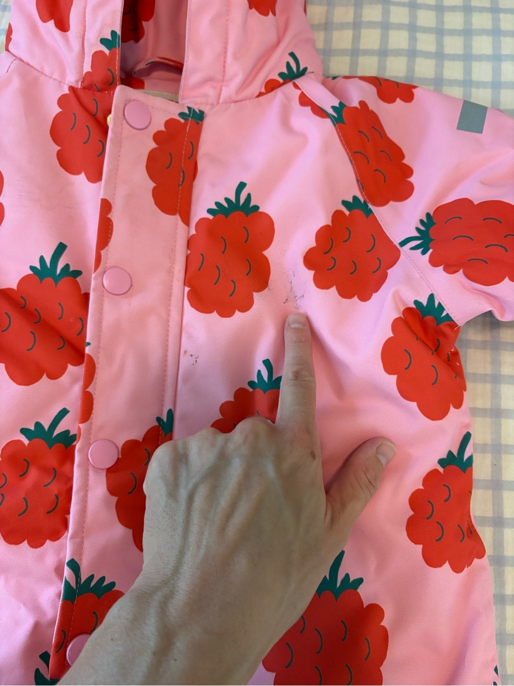 Girls Pink Raspberry-Print Puffer Snowsuit - Picture 4 of 8